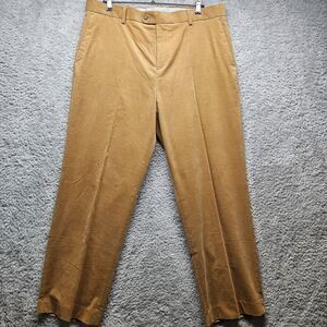 Hathaway Platinum Mens Brown Camel Corduroy Pants Size 38x30 Straight Leg